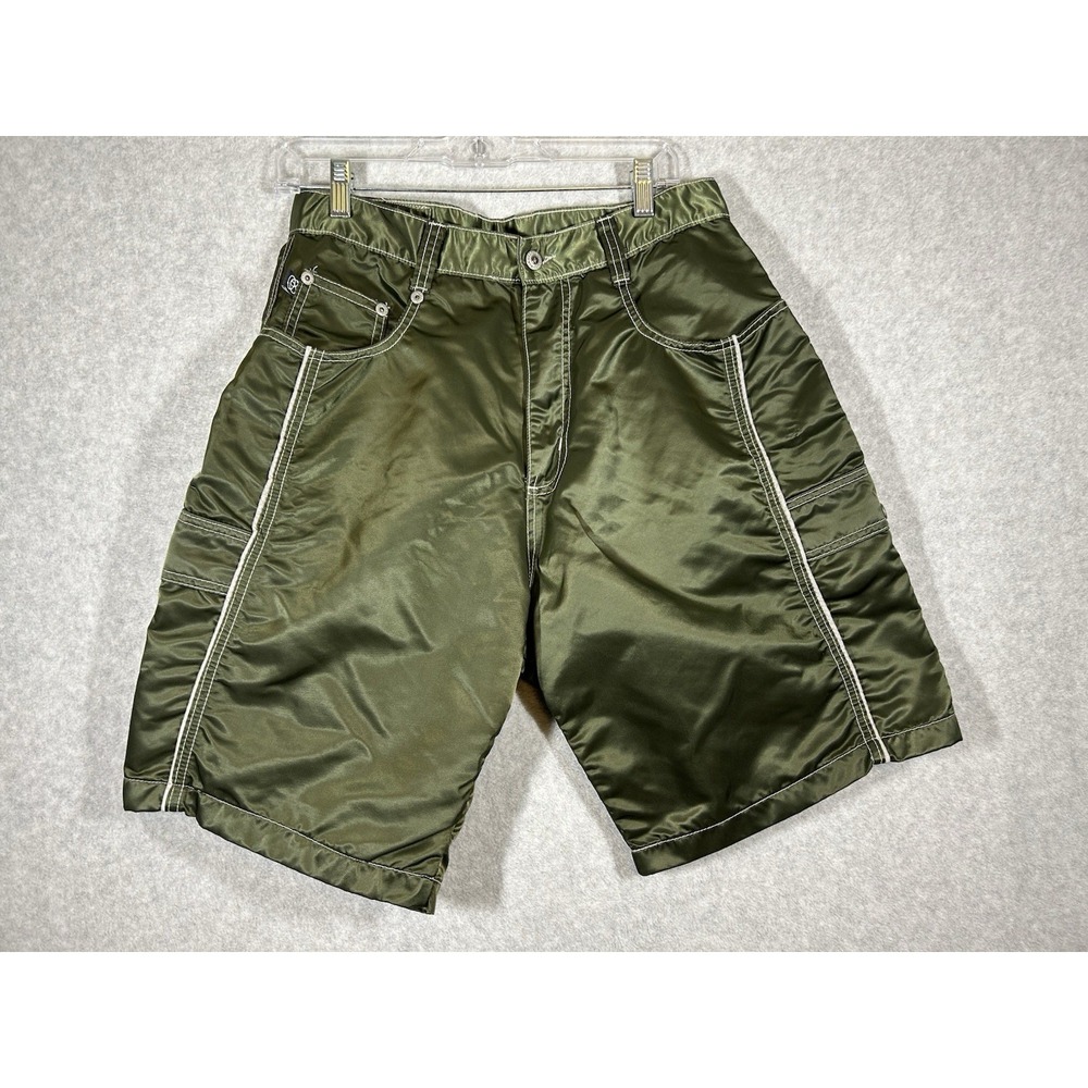 90s Kikwear Nylon Baggy Wide Leg Raver Shorts Made USA Skater Sz 31 *Tagged 32*